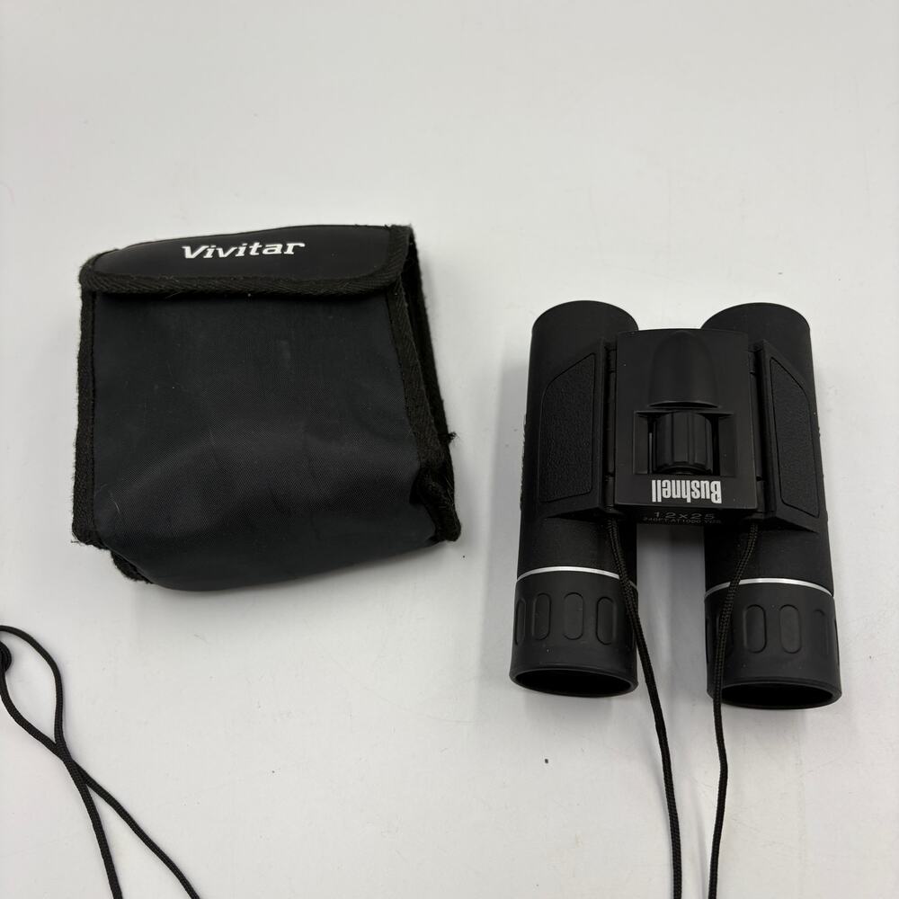 Bushnell 12 x 25 Compact Binoculars w/ Vivitar Black Pouch